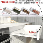 MIUKAA Clear Acrylic Spice Drawer Organizer, 4 Tier- 2 Set Expandable From 13" to 26" Drawer Seasoning Organizer, Kitchen Spice Rack Tray for Drawer/Countertop (Jars not included)