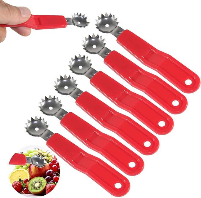 Tomato Corer Tool 6 Pcs Apple Strawberry Huller Stem Remover Stainless Steel Fruit Vegetable Top Remover Practical Kitchen Corer Tool