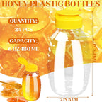 Honey Bottle, 24 Pcs 8 Oz Plastic Honey Squeeze Bottles Honey Bottles Small Honey Jars, Honey Container For Sauces Syrup Storing And Dispensing