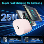 Super Fast Charger Type C, 25W USB C Wall Charger Fast Charging for Samsung Galaxy S25 Ultra/S25/S25+/S24+/S24 Ultra/S24/S24+/S23 Ultra/S22 Ultra/S21 Ultra with 10FT Long Type C Charger Cable 2Pack