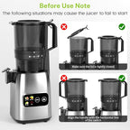 Kndko Juicer Machines, Slow Masticating juicer with 5.4" Wide Feed Chute, Juice Extractor Machine for Whole Vegetables & Fruits, Cold Press Juicer, High Juice Yield, Easy to Operation & Clean