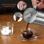 Large French Press Coffee Maker 50oz (1.5L), 304 Stainless Steel Double Wall Insulated Coffee Press for Camping, Backpacking, Party, Travel, Gift Set, Dishwasher Safe (Silver, 6-8 Cups)