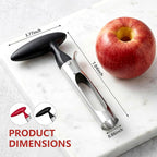 2 Pack Apple Corer Tool, Stainless Steel Apple Core Remover with Serrated Coring Head, Easy Push Core Release, Comfort Non-Slip Handle for Apples, Pears, Bell Peppers