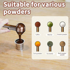 Coffee Scoop with Funnel for Ground Coffee, Protein Powder & Tea, for Reusable K Cup Refiller, 2TBSP Mess-Free, Funnel Design Prevents Spills (Translucent Brown, 1-Pack)