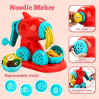 3 in 1 Dough Sets 59 PCS for Kids Ages 4-8, Dough Tools Kit with Ice Cream Noodle Hamburger Maker Machine, Kitchen Creations Art Crafts Food Play Toys for Boys Girls Kids Toddlers Ages 3+