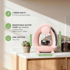 BENFUCHEN Pod and Grounds Single-Serve Coffee Maker, 2 in 1 One Cup Coffee Machine Compatible with K-Cup Pod & Coffee Grounds/Tea, Compact Design, 4-8oz, Pink