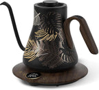 INTASTING Gooseneck Electric Kettle with ±1℉ Temperature Control for Pour Over Coffee & Tea, Quick Heating, BPA-Free Stainless Steel, Built-in Brew Timer, 1500W/0.9L (Rainforest)