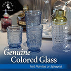 Yungala Blue Highball Glasses Set of 6 Tall Drinking Glasses 10 oz