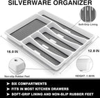 49-Piece Black Silverware Set with Organizer, Heavy Duty Stainless Steel Flatware for 8, Cutlery Utensil Sets with Steak Knives, Rust-proof, Mirror Polished, Dishwasher Safe, Black Heavy Duty