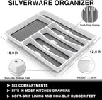 49-Piece Silverware Set with Organizer, Heavy Duty Stainless Steel Flatware Set for 8, Cutlery Utensil Sets with Steak Knives, Rust-proof, Mirror Polished, Dishwasher Safe, Heavy Duty