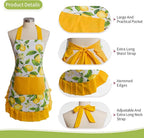 Vintage Floral Apron for Women with Functional Pockets Adjustable Neck Strap for Cooking Baking Mother's Gift