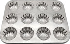 Fox Run Stainless Steel Scallop Shell Madeleine Pan, 12 French Cookie Mold Baking Pan