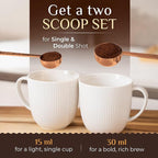 Orblue Premium Coffee Scoop Set - 1 Tbsp (15ml) & 2 Tbsp (30ml) Measuring Tablespoon - Stainless Steel Coffee Measuring Spoon and Scooper with Long Handles - Pack of 2 - Rose Gold