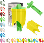 Pepper Corer, 2 in 1 Red Bell Pepper Seed Corer Remover Tool, Fruit & Vegetable Corers Quick Cave Tools for Jalapeno Cutter Deseeder, Green Yellow