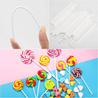 500Pcs 6 Inch White Paper Lollipop Sticks, Paper Sucker Sticks, Cake Pop Stick for Cake Toppers, Chocolate,Cookie,Rainbow Candy