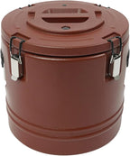 Eapmic 21.1Qt Insulated Food Container, Stainless Steel Container, 20L Commercial Soup Carrier 12 Hours Heat Preservation for Hot and Cold Food Storage Restaurant Canteen Home Lunch Use (Brown, 20L)