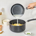 Nonstick Saucepan with Lid, Non Stick 1Qt & 2Qt & 3Qt Sauce Pan Set with Silicone Handle,Small Milk Pot with Glass Lid for Home Kitchen