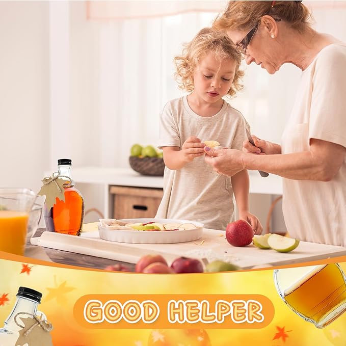 5 oz Glass Maple Syrup Bottles with Tags,Clear Glass Bottles with Aluminum Lids and Loop Handle, Maple Syrup Jars Storage for DIY Whiskey Sauce Vanilla Gifts (6)