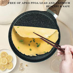 Nonstick Crepe Pan, 8.5 Inch Griddle Pan, Fry Pans for Cooking Eggs, Omelettes, and More - Non-Stick Marble Coating Skillet Induction Compatible