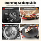 Indoor Smokeless Electric Griddle: 1000W Fast Heating Indoor Grill with 11/14/16" Nonstick Surface, Adjustable Temp Control, Easy to Clean for Steak, Pancake & BBQ (14in)