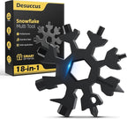 Desuccus 18-in-1 Snowflake Multi Tool, Stainless Steel Snowflake Bottle Opener/Flat Phillips Screwdriver Kit/Wrench, Durable and Portable to Take, Great Christmas Gift(Standard, Black)