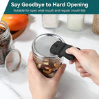 2 Pack Canning Jar Opener with Magnets, Mason Jar Opener For Canning Lids, Regular and Wide Mouth Lids, Powerful Magnet for Easy Refrigerator Storage, Releases Vacuum Seal– Patent Pending(Black)