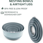 Mixing Bowls with Lids, 8-Piece Airtight Leak-Proof Nesting BPA-Free Bowl Set for Kitchen & Food Storage, Large 4200ml Capacity, Microwave & Dishwasher Safe