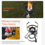 VEVOR 10 Qt Fish and Wing Fryer, Aluminum Propane Fish Fryer Kit, Outdoor Deep Fryer Seafood Pot with Thermometer, Strainer Basket, and 54,000 BTUs Propane Burners, for Outdoor and Backyard Cooking