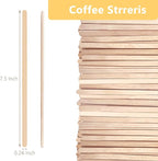 KTOJOY 110 Pack Birch Wood Coffee Stirrers, 7.5 Inch Sturdy Coffee Stir Sticks, Smooth Round Ends, Splinter-Free Disposable Stir Sticks for Coffee, Cocktails, Office, Home Use