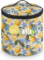 Lemon Insulated Pressure Cooker Appliance Cover, Also Fit for Rice Cooker, Air Fryer and Crock Pot, 6 Qt Dust Cover with Pocket for Spoon/Cooking Utensils/Recipes