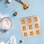 Hemoton Bear Madeleine Cookie Mold Nonstick Carbon Steel Mini Baking Pan for Oven Pastry Mold Cute Bear Shape for Cookies Cakes and Chocolates