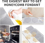 Honeycomb Molds Silicone (2 PCS) Jopgeey Tuile Fondant Molds with Hollow 3D Beehive Candy Lace Silicone Mold for Baking, Polymer Clay, Sugar Craft Dessert Cupcake Cake Decorating