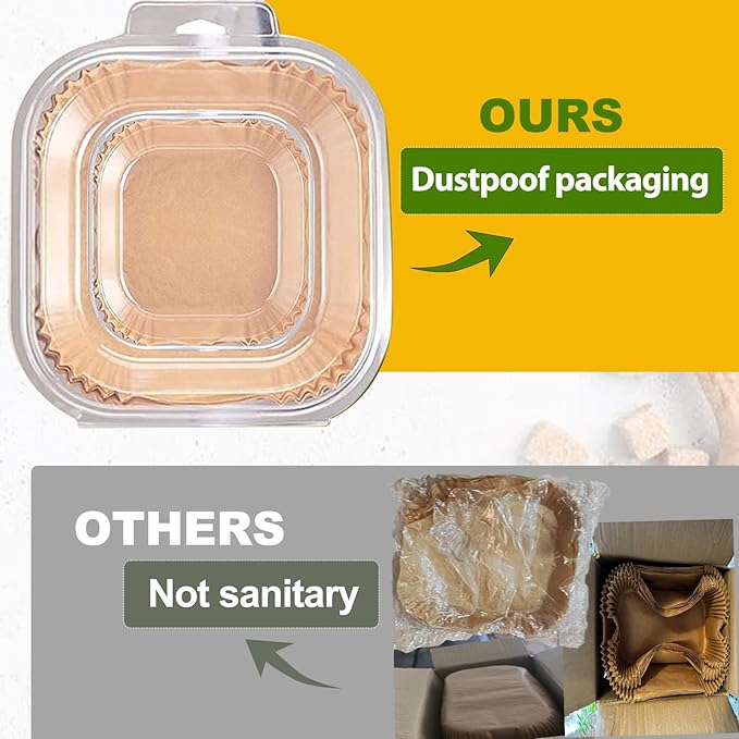 Air Fryer Liners for Ninja Crispi, Disposable 125 + 125 Pcs Ninja Crispi Accessories for Ninja Crispi 4-in-1 Portable Glass Air Fryer Cooking System, Non-Stick Ninja Crispi Liners Disposable