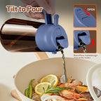 YARRAMATE 16oz/470ml Dark Brown Oil Sprayer for Cooking with Stickers, Food-grade Premium 2 in 1 Olive Oil Dispenser Bottle for Kitchen Gadgets, Air Fryer, Salad, Frying, BBQ (Navy)