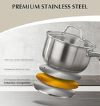 KOCH SYSTEME CS Stainless Steel Pots and Pans Set, 10 Piece Stainless Steel Cookware Set for Professional Cooking, Kitchen Cookware Sets, Induction Compatible Cookware Set 10 Pcs, Pots and Pans