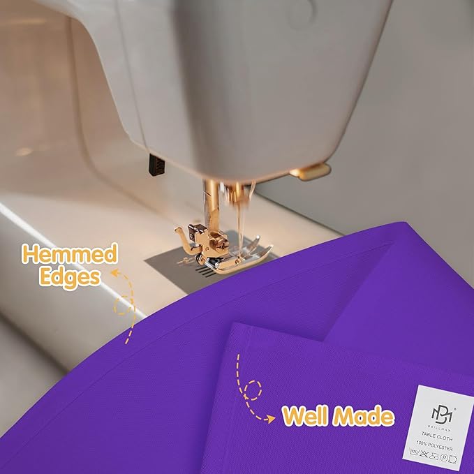 BRILLMAX 4 Pack Purple Tablecloths for 8 Foot Rectangle Tables 90 x 156 Inch - 8ft Rectangular Bulk Linen Polyester Fabric Washable Cloth Cover for Wedding Reception Banquet Birthday Party