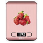 Food Scale Kitchen-Scale 11lb/5kg Food Scale for Kitchen Stainless Steel LCD Display Tare Function (g/oz/ml) for Meal Prep Coffee (Batteries Included) Pink