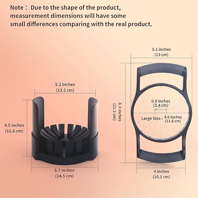 OOKUU Apple Slicer and Corer, [Large Size] 16-Blade Heavy Duty Apple Cutter with Base, [Upgraded] Cut Apples All The Way Through, Stainless Steel Ultra-Sharp Blade