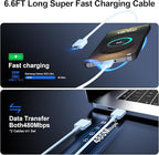 Super Fast Charger Type C, 25W USB C Wall Charger Fast Charging for Samsung Galaxy S25 Ultra/S25/S25+/S24+/S24 Ultra/S24/S24+/S23 Ultra/S22 Ultra/S21 Ultra with 6.6FT Long Type C Charger Cable 2Pack