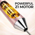 Zulay Kitchen Metal Rechargeable Milk Frother, 3 Whisk Attachments Handheld Frother Wand, 1800mAh USB-C Charging, Electric Drink Mixer for Protein, Matcha & Powders - One Charge Lasts up to 6 Months