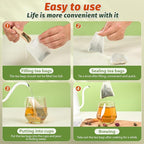 300Pcs Disposable Tea Bags for Loose Leaf Tea, Empty Tea Filter Bags with Cotton Drawstring, Fillable Tea Infuser Sachets for Loose Tea, Coffee, Herb, Spice and More (3.54"x 2.75")