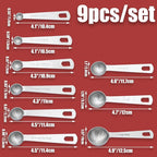 Luomorgo 9 Pc Measuring Spoons Set, Stainless Steel, 1/16 to 1 tbsp