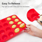 Redfly 2 Pack Silicone MIini Muffin Pan & Cupcake Pans for Baking - 24 Cup Mini Size BPA Free Egg Bites Molds