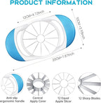 Supercenter Apple Cutter, Apple Corer and Slicer - Stainless Steel Apple Corer - 4.72 Inch Apple Slicer Tool with 12 Super Sharp Blades, lightweight Apple Slicer and Corer with Anti-slip Handle