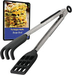 Waffle Tongs by StarBlue – 10 Inches Silicone and Nylon Serving Tongs with Non-Slip Smooth Handles, Non-Scratch and Dishwasher Safe, Multipurpose Spatula Tongs for Belgian Waffle Serving (10 Inch)