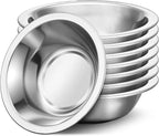 304(18/8) Stainless Steel Mixing Bowls for Kitchen, 8 Pack 7" 21.22 fl.oz Metal Mixing Bowls Set Stackable for Baking Serving Cooking Food Prep Storage Dishwasher Safe Lightweight
