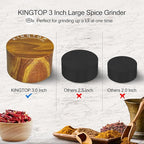 KINGTOP Grinder, Large 3" Spice Grinder (Wood Grain Brown)
