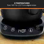 KRUPS Gooseneck Electric Kettle: 1L Stainless Steel, 1350W Fast Boiling, Boils 1 Cup in 80 Seconds, Temperature Control with 8 Presets, 60-Min Keep Warm, Precision Pour for Coffee and Tea