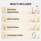 Cordless Immersion Hand Blender (Stick Blender) – Smooth, Controlled Blending for Everyday Cooking, 12V Brushless Motor, Pressure-Sensitive Variable Speed, USB-C Rechargeable, Easy-Clean (White)