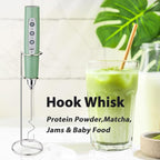 Sakgos Milk Frother with Stand Rechargeable-Handheld Coffee Frother with 3 Stainless Whisks 3 Speed Adjustable, Electric Whisk Drink Mixer, Foam Maker Blender for Matcha Latte Cappuccino Chocolate